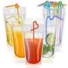 Willbetoper 100Pcs Drink Pouches, 16oz Translucent Drink Bags Pouches with