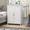 TaoHFE White Bathroom Storage Cabinet,Bathroom Cabinets Freestanding with 2 Doors,Towel
