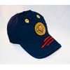 Damier Langevinè® Trendy Distressed Navy Blue Designer Baseball Cap Lion