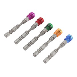 Juego de 5 Puntas de Destornillador PH2 con Cabeza Cruzada Magnética de Acero S2,Vástago Hexagonal de 1/4 de Pulgada,Tope de Profundidad, Destornillador para Paneles de Yeso (Color)