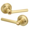 Gaurqiah Brushed Gold Keyed Entry Door Handle, Round Design Door