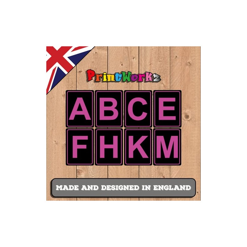 Horse Dressage Letter Markers x 8 Pink and Black Aluminium