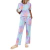 Ekouaer Pajama Sets For Women 2 Piece Short Sleeve Loungewear