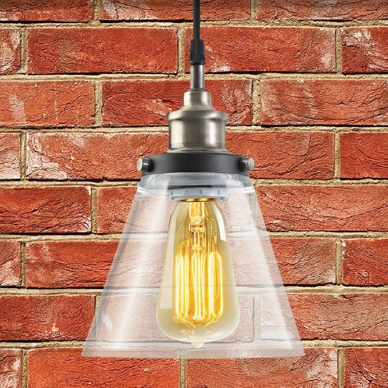 Jackson 1-Light Pendant, Antique Brass, Bronze Accent, Glass Shade,64750