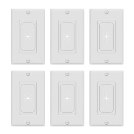 TOPGREENER Flexible Rubber Wall Grommet Insert with Decorator Wall Plate, Pass Through Plate for Low-Voltage Cables, Size 1-Gang 4.50" x 2.75," Polycarbonate Thermoplastic, TG8901-6PCS, White, 6 Pack
