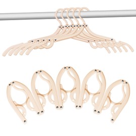 10 Pcs Travel Hangers Foldable Portable Plastic Hangers Folding Clothes Hangers Space Saving Clothes Hangers for Cruise Ship Business Trip Travel (pink)