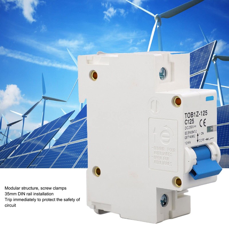 DC Circuit Breaker 1P 125A 250V DIN Rail Mounted Arc