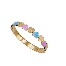 GAUEIOUR Cute Love Heart Bracelet,Colorful Heart-shaped Titanium Steel Bracelet,Creative Sweet Letter Bracelet,Fashionable and Minimalist Bracelet