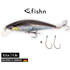 FISHN Grumpy Puncher Wobbler, Floating, Weight: 11.8 g, Length: 8.5 cm, Artificial Bait / Fishing Lure for Fishing Predatory Fish such as Zander, Pike, Perch, Trout (Shimmer)