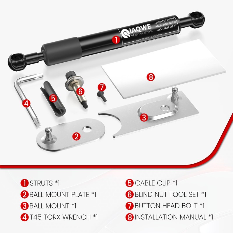 IAQWE Truck Tailgate Assist Shock 43301 Compatible with 2009-2018 Dodge