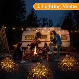 Toodour Solar Lantern Outdoor, Hanging Solar Outdoor Lights Garden Decor, Waterproof Hollow Out Retro Metal Moon Decorative Lights for Patio, Balcony, Yard, Walkway, Landscape, Outdoor Decorations