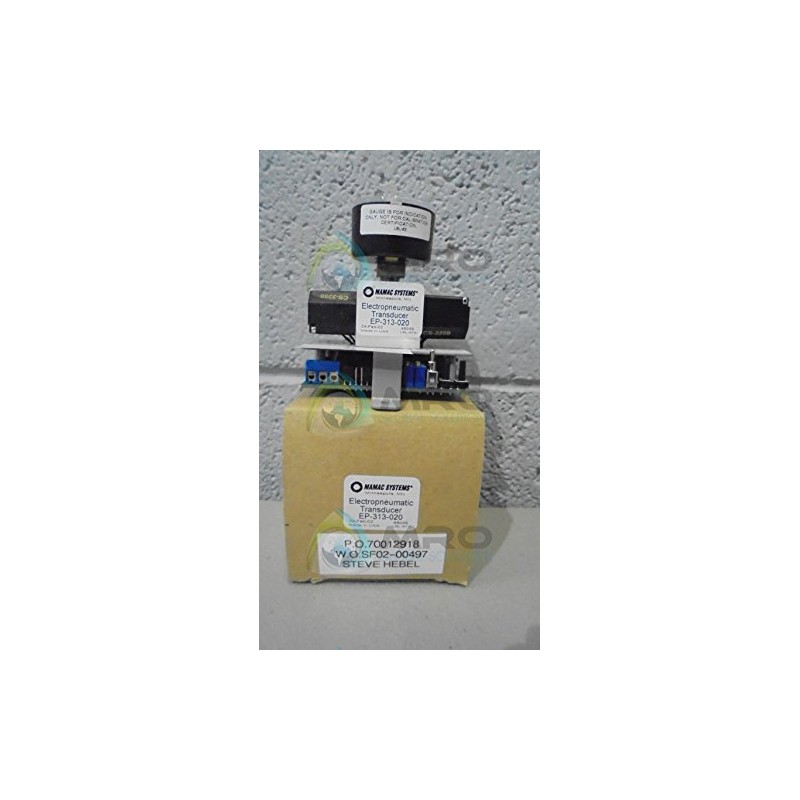 MAMAC SYSTEMS EP-313-020 TRANSDUCER, 18-28V AC/DC, ELECTROPNEAUMATIC Type, Mini, 4-20