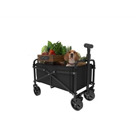 Brandon-Super Collapsible Wagon - 220LBSL,Folding Wagon Cart with Jumbo Wheels,Beach Utility Wagon，Portable Utility Grocery Cart for Beach, Camping, Garden, Shopping, Transport