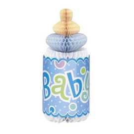 Unique Party Baby Shower Honeycomb Bottle Decoration (One Size) (Blue)