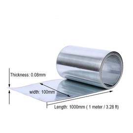 KOLAMOON 99.99% High Purity Zinc Sheet Zinc Metal Strip for School Scientific Experiment Research 0.08x100x1000mm