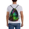 Richugui Colourful Leaf Drawstring Backpack Weeds Drawstring Bags Sports Gym