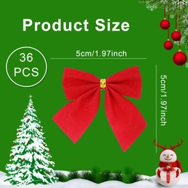 iwiio 36Pcs Red Bows for Christmas Tree, Christmas Bows for Decorations, Christmas Ribbon Bows Ornaments for Home DIY Craft,Christmas Tree,Wreaths,Garland Decor (Red)