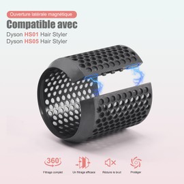 WYWY.Wide Filter Lid and Cleaning Brush for Dyson HS01 HS05 Airwrap Replacement Filter Accessories External Filter Magnetic Filter Cage Replacement Parts