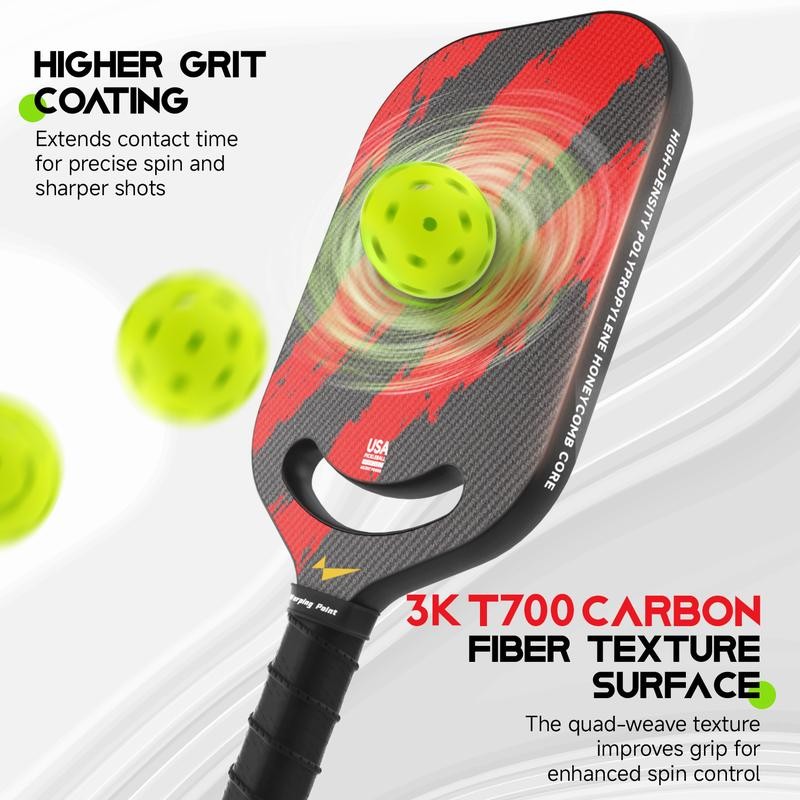 Warping Point Pickleball Paddle, Carbon Fiber, Thermoformed, Edgeless Design, USAPA