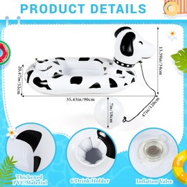 FillTouch Floating Drink Holder for Pool, Floating Cabana Bar for Pool, Hot Tub Drink Holder for Adults, Inflatable Pool Accessories(Dog)