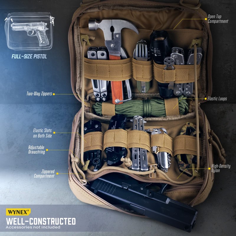 WYNEX Tactical Large Admin Pouch in Double Layer Design, Molle