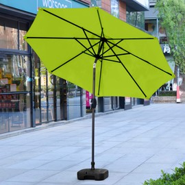 WestinTrends Paolo 9 Ft Outdoor Patio Umbrella, Patio Shade Market Table Umbrella with Push Button Tilt and Easy Open Crank, Lime Green