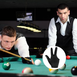 M METERXITY 8 Pcs 3 Finger Pool Gloves Pool Gloves for Billiard, Left and Right Hand, Anti-Wrinkle, Suitable for Shooters, Carrom Pool Snooker Cues Sports (185mm, Black)