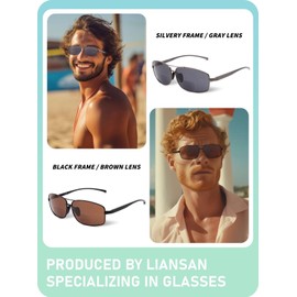 LianSan 2Packs Premium Metal Bifocal Sunglasses for Men Women- Retro Top Clear Sunglasses with Readers Built In UV Protection(Multicolor,2.25x)