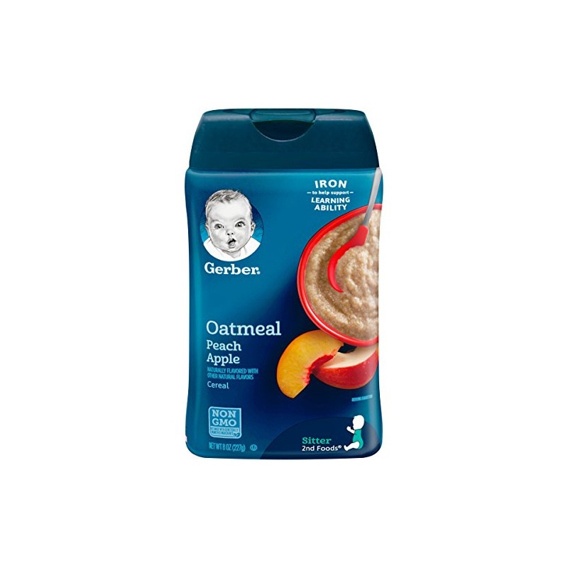 Gerber Probiotic Oatmeal and Peach Apple cereal helps expose babies
