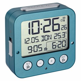 TFA Dostmann 60.2528.01 Bingo Radio-Controlled Alarm Clock, turquoise, small