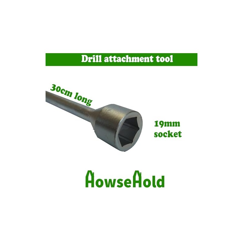 HowseHold Caravan Leg Winder Drill Attachment with 30cm Extension and