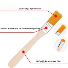 TANSAR Pack of 12 Flat Brushes, Small Brushes, Painting Brushes, Nylon Brush Varnish, 13.5 cm Wooden Handle Glaze Brush for Art, Painting Supplies, Crafts