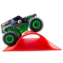 Jeff Did It! 1/24th Monster Truck Jump/Roll Over Ramp D - Works as Display Stand - Includes Anti Slip Rubber Feet - Catch Big Air! - FREE SHIPPING (Red)