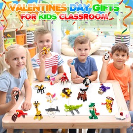 Rhybor Fillers Min Animal Building Blocks Set 654 Pieces for Kids Birthday Party Classroom Prizes Easter Basket Stuffers Return Gifts Party Favors