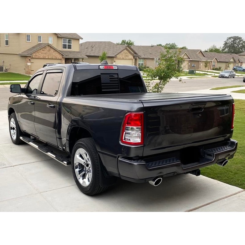 Rear Middle Window American Flag Decals, Matte Black USA Flag