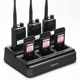 Radioddity GM-30 GMRS Handheld Radio Six-Way Charger Multi-Unit Charger Station, Compatible for BL-13UV Battery, Use for TD-H5 P15UV UV-88 RT-85 GM-15 MU-5, 1 Set