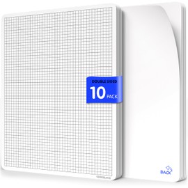SCRIBBLEDO Small Grid Dry Erase Sheets 9”x12” Math Practice Small White Board Sheets Math Manipulatives Quad Graph Whiteboard Sheets Math Supplies Homeschool Teacher Students Classroom Pack of 10