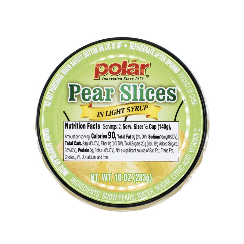 MW Polar Pear Slices in Light Syrup, glass jar 10oz
