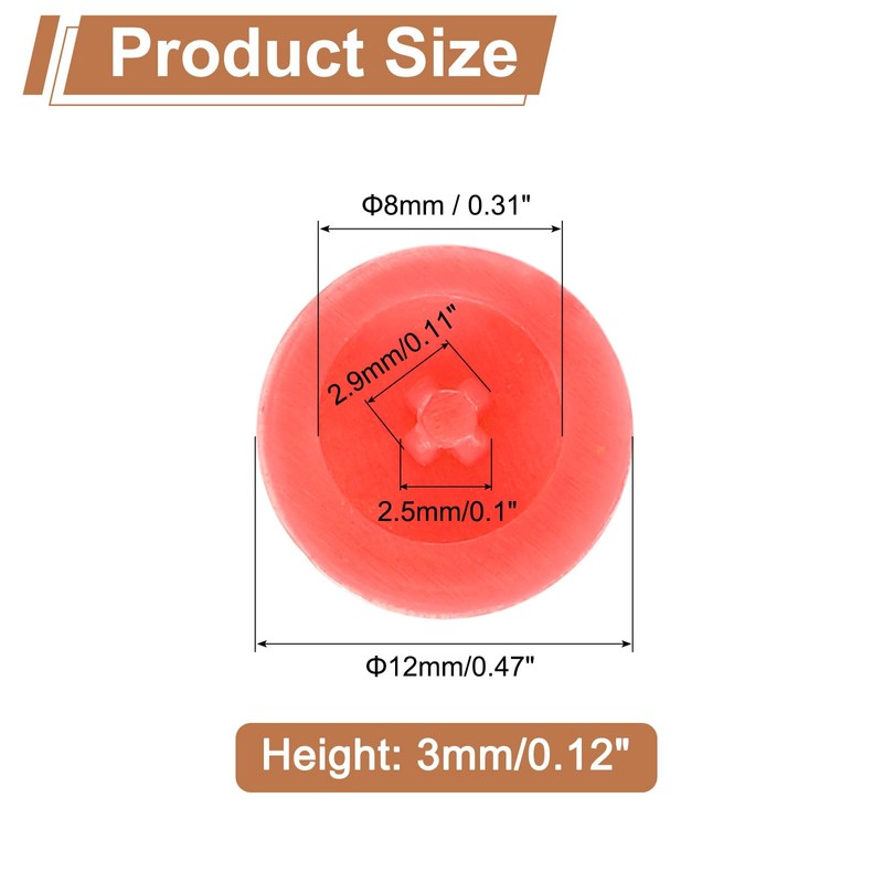 sourcing map Screw Caps, 108Pcs 12mm - Plastic Self-Tapping Screw