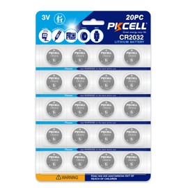 PKCELL 20Pcs CR2032 Batteries DL2032 CR2032 Lithium 3V Coin Battery