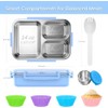 Kids Bento Lunch Box with Built-In Ice Pack, Leak-Resistant 4-Compartment