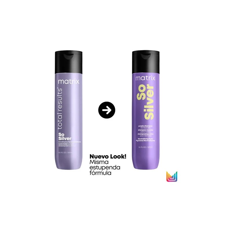 Shampoo Morado Matrix So Silver Para Cabellos Rubios 300 Ml