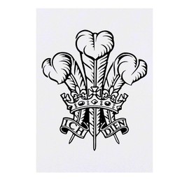 'Prince of Wales Feathers' Temporary Tattoo - Water Resistant, Skin-Safe, Non-Toxic Transfer (TO00082715)