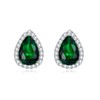 EVER FAITH Women's Full Cubic Zirconia Wedding Teardrop Stud Earrings,