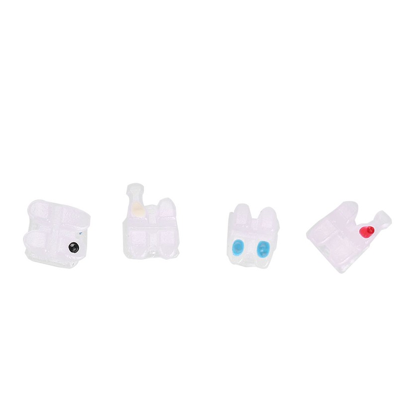 Dental Orthodontic Tooth Ceramic Brackets 022 Slot 345 With Hooks