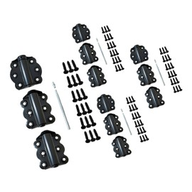 QCAA Door Spring Hinges, 2-3/4", Each Set Including 2 PCS Self Closing and 1 PC Adjustable Self Closing Door Hinge, Black, 4 Sets, Made in Taiwan