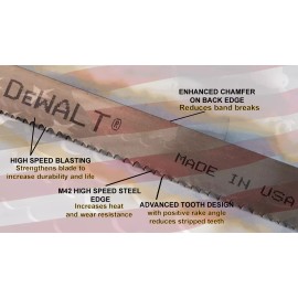 DeWalt (57") 4'-9" x 1/2" x .025 x 6/10 DeWalt M42 Bi-Metal Band Saw Blade 1 Pcs