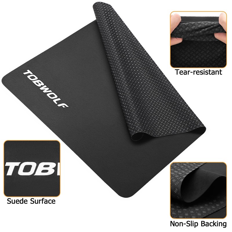 TOBWOLF Pilates Reformer Mat, 39" x 24" Non-Slip Suede Cover,