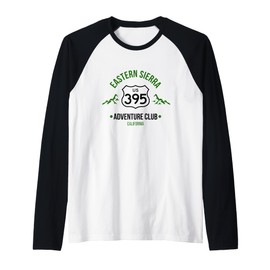 California Highway 395 Eastern Sierra Hiking Adventure Club Raglan Baseball Tee