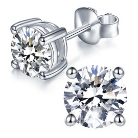 Mejewri Moissanite Earrings for Women Men Stud Earrings with 925 Sterling Silver 5.0mm